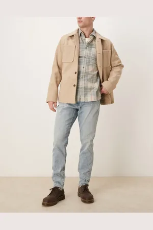 Abercrombie & Fitch Athletic slim fit jeans in light wash