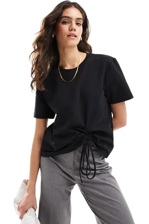 French Connection Rallie ruched cotton T-shirt in