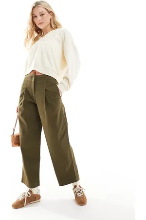 ASOS Clean waist barrel chino in khaki