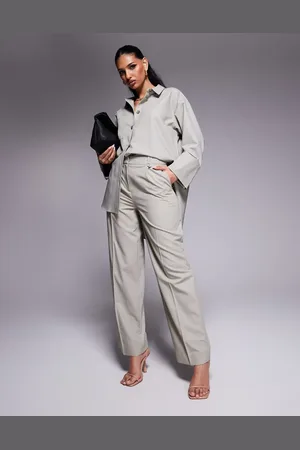 River Island Wide leg tailored pants in beige - part of a set