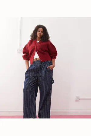 COLLUSION Plus pull on cargo pants in stripe