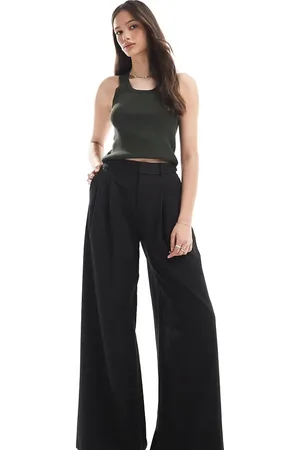 Stradivarius Tall pleated wide leg pants in
