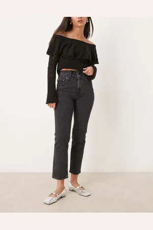 Abercrombie & Fitch Double waistband straight fit jeans in