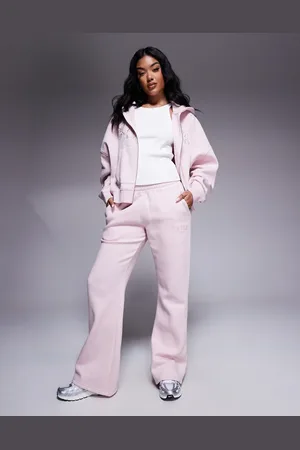 Kaiia Embroidered logo wide leg sweatpants in chai - part of a set
