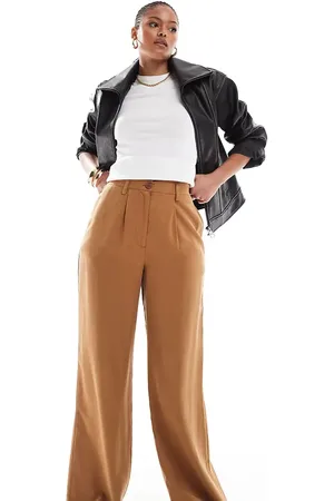 ASOS Tall relaxed straight leg pants in camel
