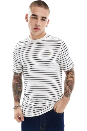 Farah Oakland striped T-shirt in and navy