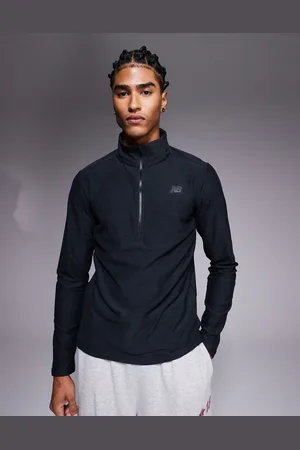 New Balance Sport space dye 1/4 zip long sleeve top in