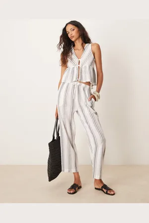 Iisla & Bird Stripe beach loose fit pants in - part of a set