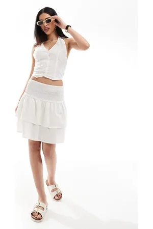 Esmée Exclusive ruffle mini skirt with shirred waist in - part of a set
