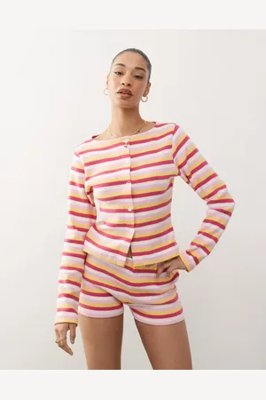 Reclaimed Long sleeve button up top in stripe - part of a set
