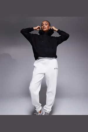 Kaiia Tall embroidered logo cuffed sweatpants in light