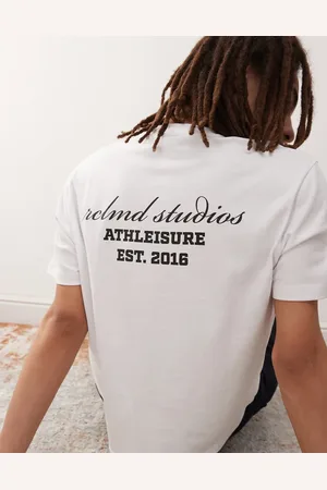 Reclaimed Unisex slim boxy T-shirt with back graphic in