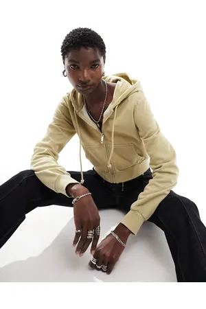 Cotton On Cotton On cropped quarter zip fleece in washed light sand