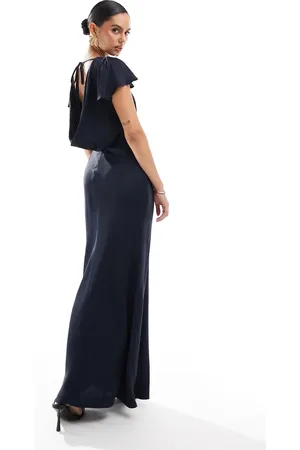 Maids to Measure Bridesmaid short sleeve cowl back maxi dress in