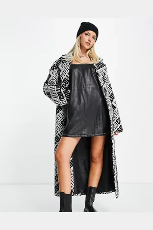 COLLUSION All over print formal coat in gray