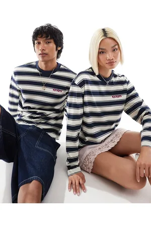 Kickers Unisex crew neck sweatshirt with embroidered logo on chest in stripe