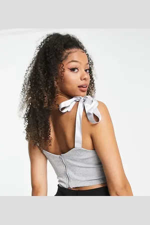 Jaded Rose Ribbon tie corset top in sparkle - part of a set