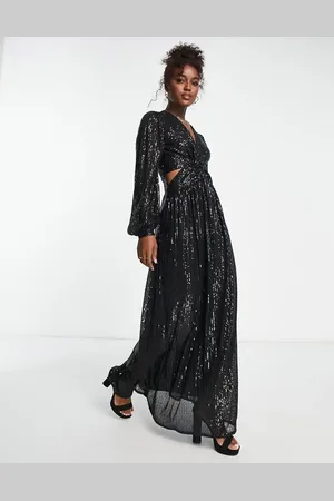 Style Cheat Cut-out sequin maxi dress in