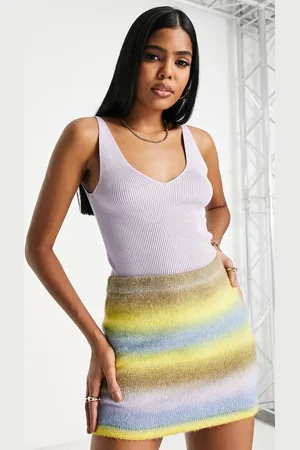 JDY V-neck knit tank top in lilac