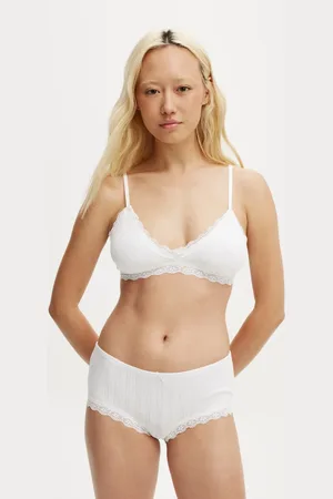 Cotton On Cotton On cotton lace triangle padded bralette in