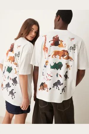 ASOS Disney unisex oversized T-shirt with The Lion King prints in stone