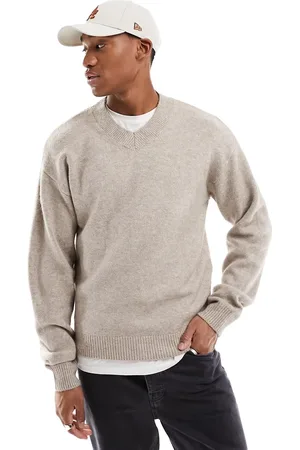 JACK & JONES Oversize v neck in beige
