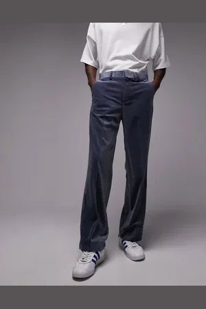 Topman Wide leg velvet pants in