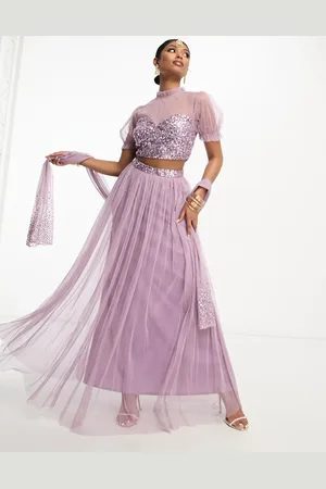 Maya Deluxe Delicate sequin lehenga skirt in lilac - part of a set