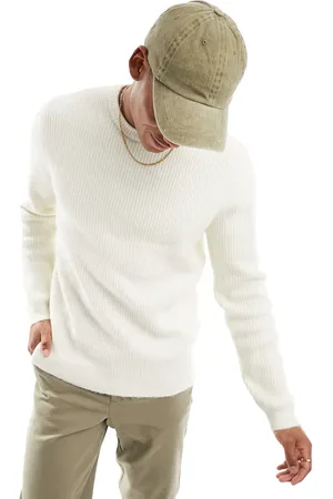 Only & Sons Wool look sweater in light ecru