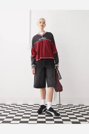 COLLUSION Denim jorts in washed