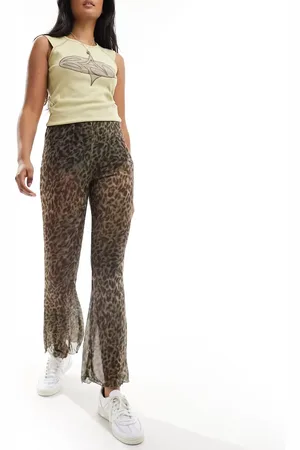 Reclaimed Mesh flares in leopard print
