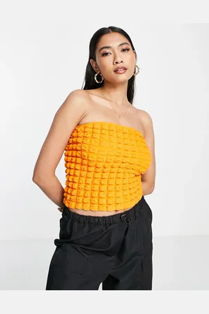 Topshop Textured bandeau top in
