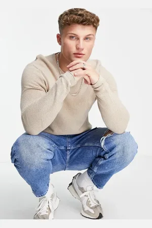 Only & Sons Textured jumper in beige
