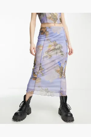 ONLY Neon & Nylon low rise midi skirt in cherub print - part of a set
