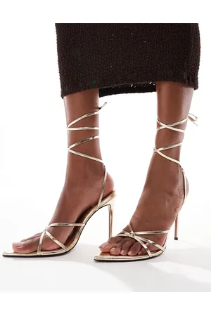 ASOS Nightly strappy tie leg high sandals in