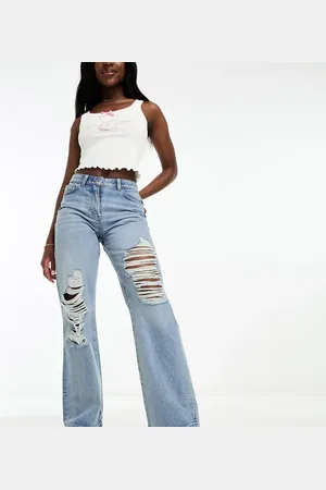 COLLUSION Baggy ripped dad jeans in light