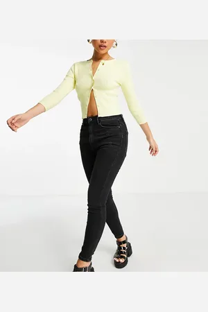 Stradivarius Petite super high waist skinny jeans in
