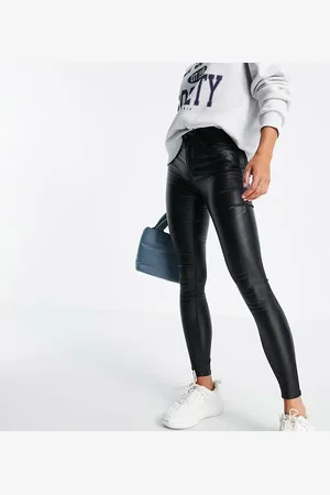Stradivarius Tall coated push up jean in