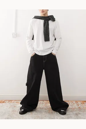 COLLUSION X002 baggy jeans with skater print in washed black