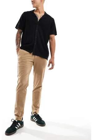 JACK & JONES Slim fit jersey smart pants in tan