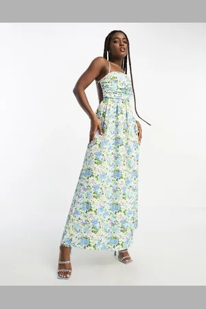 The Frolic Cut-out detail asymmetric midaxi dress in vintage bloom floral
