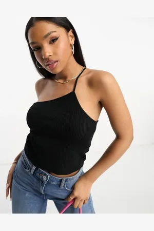 Gilli One shoulder strappy top in