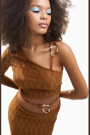 ASOS Textured one sleeve crop in - part of a set