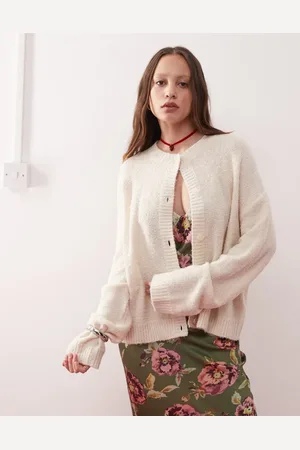 Reclaimed Boxy Cardigan in cream