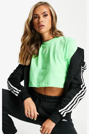 adidas Essentials cropped t-shirt in mint