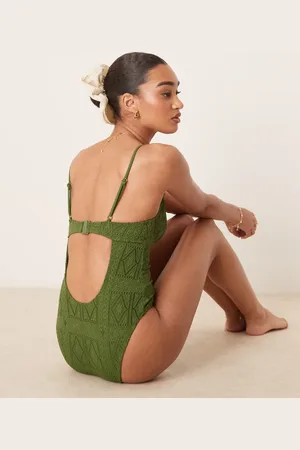 ASOS Bertie underwire swimsuit in olive