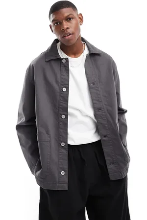 SELECTED Boxy oversized overshirt in dark