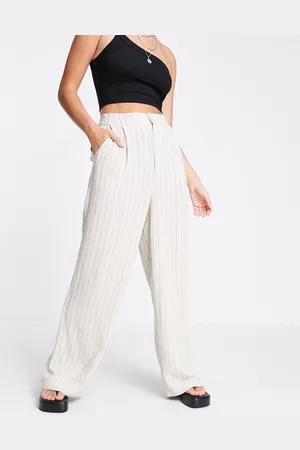 Stradivarius Wide leg relaxed dad pants in stripe