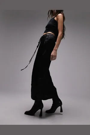 Topshop Crinkle wrap midi skirt in
