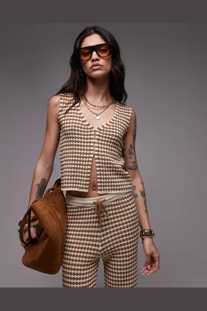 Topshop Knit plaid pattern vest - part of a set